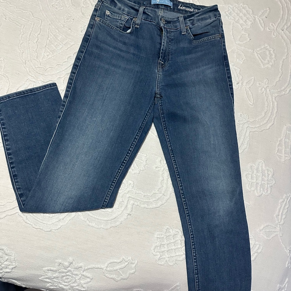 7 For All Mankind Dark Blue Straight Leg Jeans